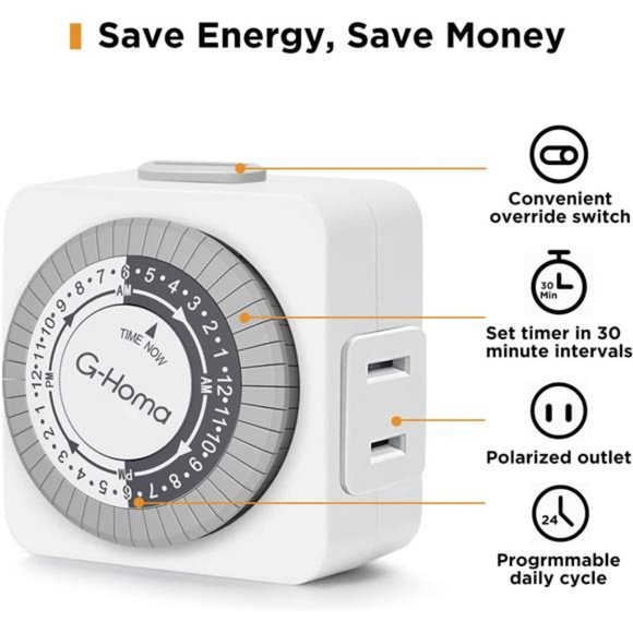 4 Packs,24 Hour Indoor Plug-in Mechanical Timer 2 Prong - Picture 3 of 6